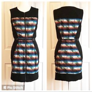 RACHEL Rachel Roy Colorful Geometric Print Sleeveless Zip Mini Dress 4